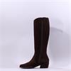 Wonders Fei Low Heel Long Boot - Brown Suede